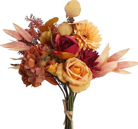 burnt orange fake flowers|burnt orange fall silk flowers.